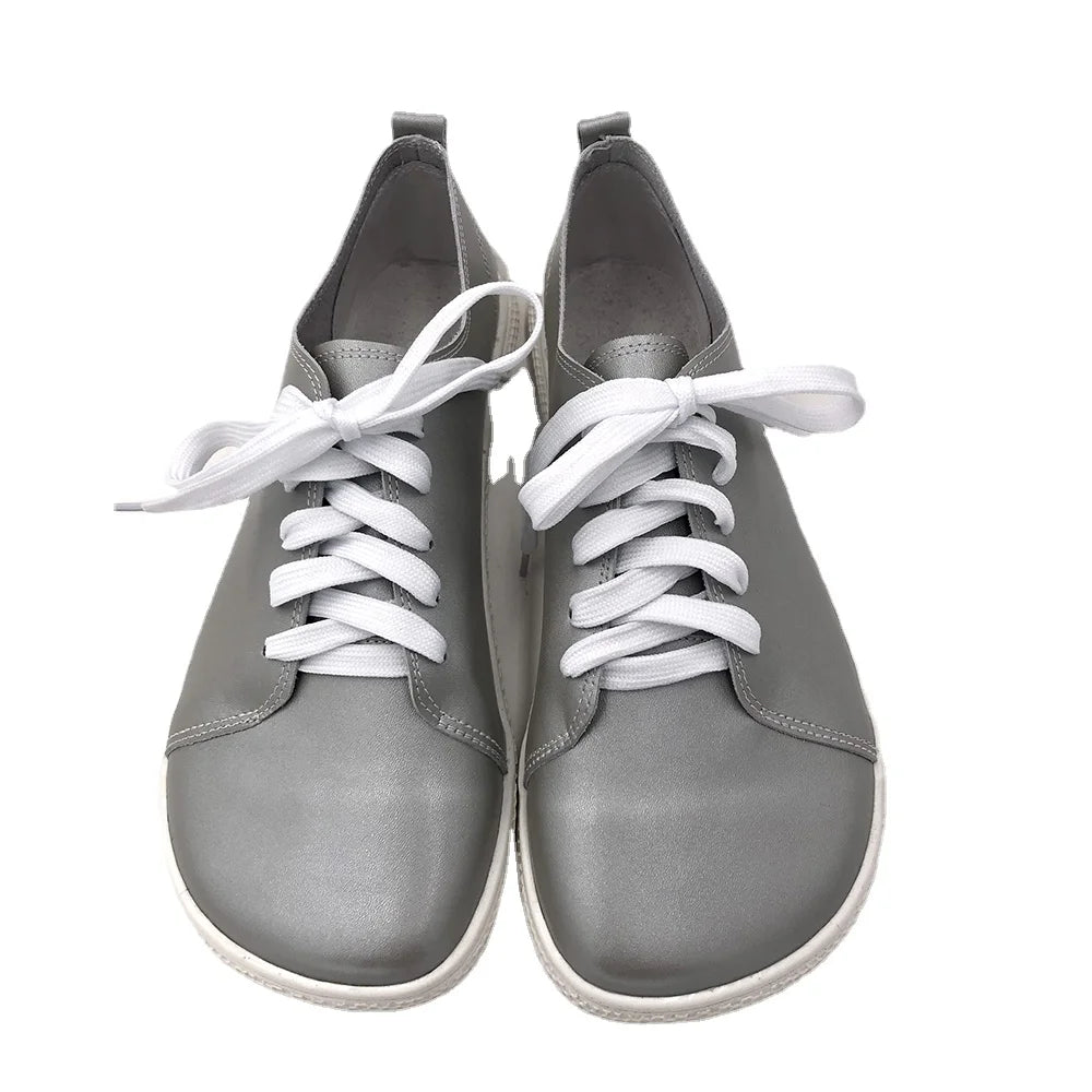Tipsietoes 2025 Sprinng Autumn Genuine Leather Barefoot Sneaker For Women Flat Soft Thin Out Sole Zero Drop Wider Toe Box