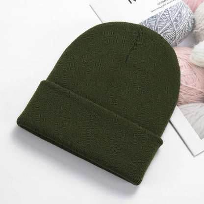 Acrylic Beanie Cap for Adult Winter Women Men Plain Skullies Beanie Hats Custom Logo Knitted Hats SKullies Skullcap
