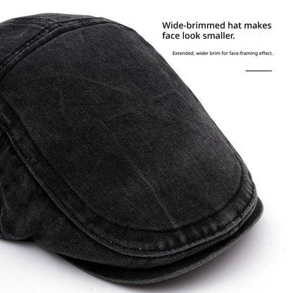 Vintage Washed Cotton Flat Cap Men Newsboy Hat Duckbill Ivy Cap Women Casual Driving Cabbie Painter Beret Spring Autumn