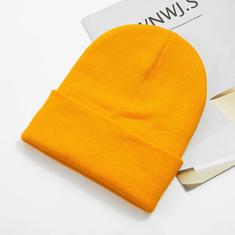 Acrylic Beanie Cap for Adult Winter Women Men Plain Skullies Beanie Hats Custom Logo Knitted Hats SKullies Skullcap