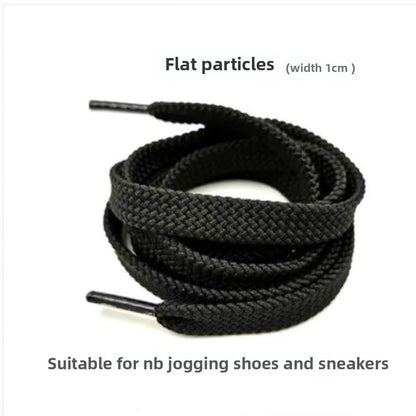 Black Shoelace round Flat Sports Men's and Women's Shoelace Leather Shoes Canvas Shoes and Boots Versatile Universal Shoelace