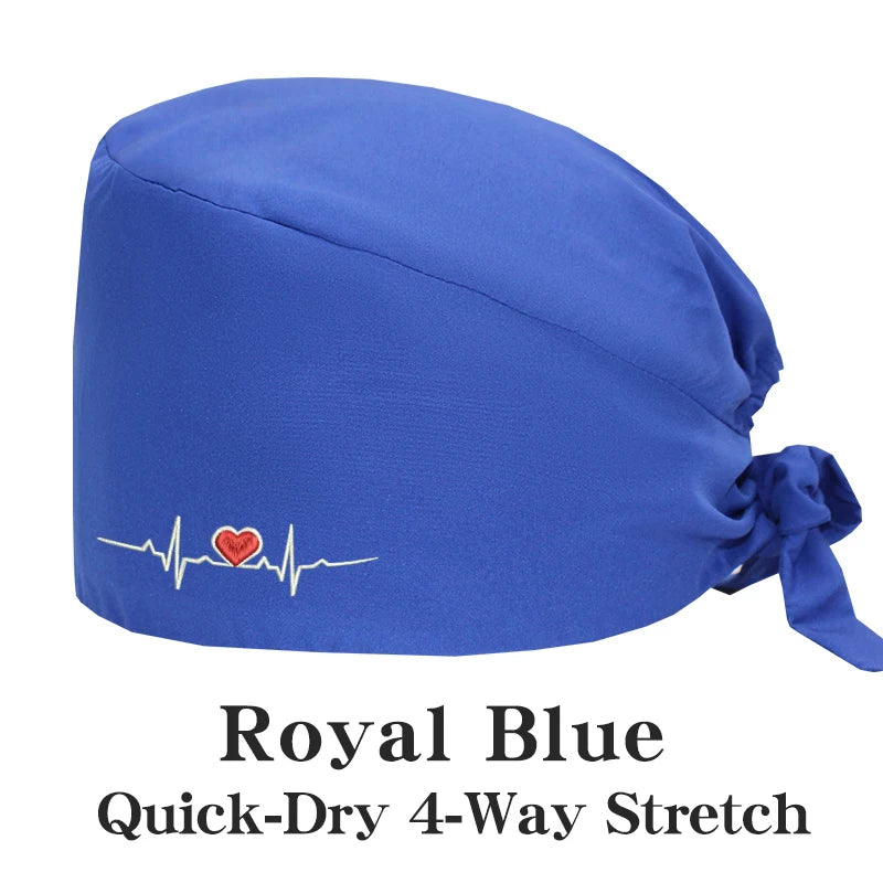 ECG Embroider Working Hats for Man Woman Pet TOOTH Clinic Scrub Caps Quick Dry Breathable Dentist Cap MSG-03