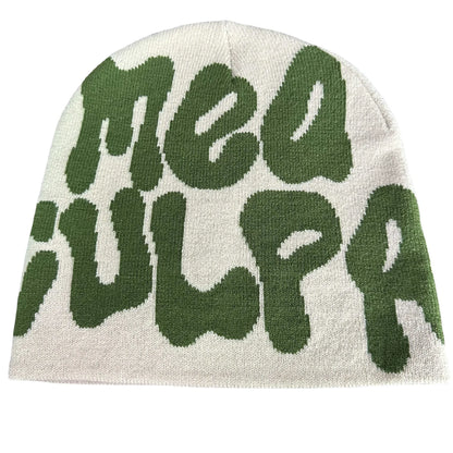Mea Culpas Beanies Hats For Women Men Autumn Winter Fashion Printed Wool Acrylic Knitted Caps Bonnet Kpop Elastic Skullies Hat