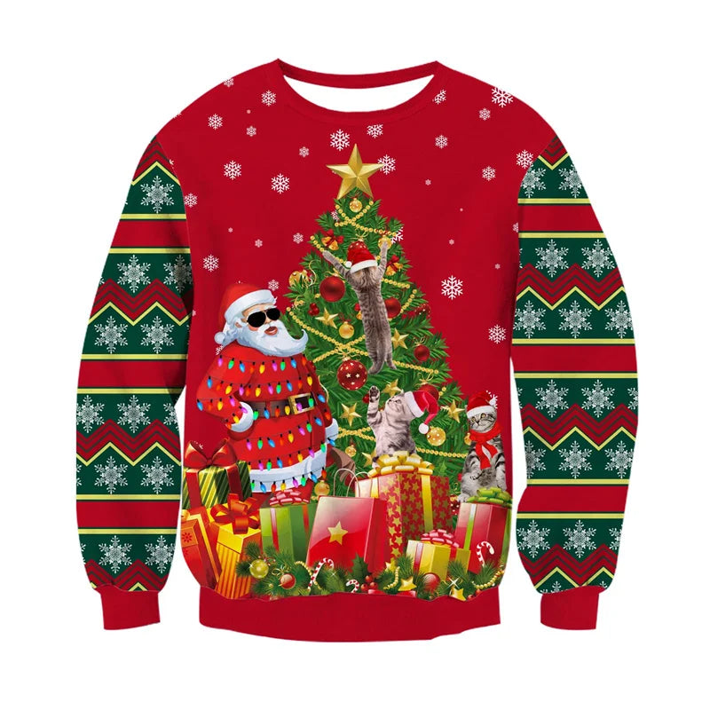 Fashion Ugly Christmas Sweater Men Women 3d Printing Funny Xmas Sweatshirt Crewneck Long Sleeve Pullover Oversized Hoodies