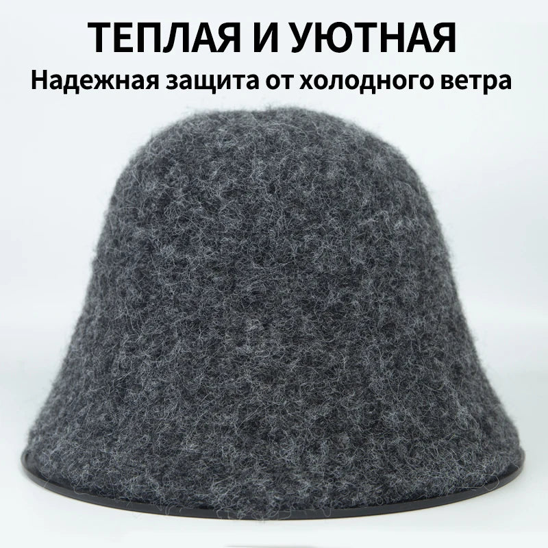 Fashion Ladies Winter Outdoor Warm Bucket Hat Woman‘s Daily Casual Fisherman Cap Korean Style Classic Panama Hats