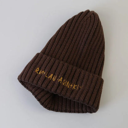 Winter Keep Warm Knitted Beanie Hat | Cold Weather Fashion Hat | Thick Unisex Letter Embroidered Cap for Men and Women |