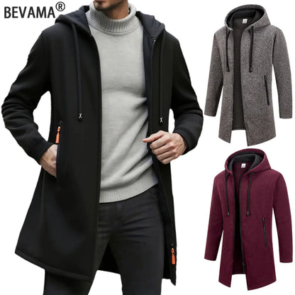 Men's Zipper Long Sleeve Coat Autumn Winter Fleece Warm Hoodies Jacket Loose Casual Outdoor Tracksuit Solid Color Sweatshirts