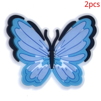 PVC Butterfly Flower Big Size Beach Bag Buckle Charms Decorations Accessories for Bog Totes Bag Woman DIY Gift Travel Pendant