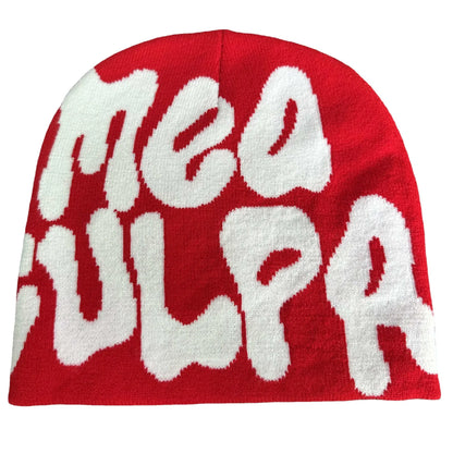 Mea Culpas Beanies Hats For Women Men Autumn Winter Fashion Printed Wool Acrylic Knitted Caps Bonnet Kpop Elastic Skullies Hat