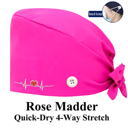 ECG Embroider Working Hats for Man Woman Pet TOOTH Clinic Scrub Caps Quick Dry Breathable Dentist Cap MSG-03