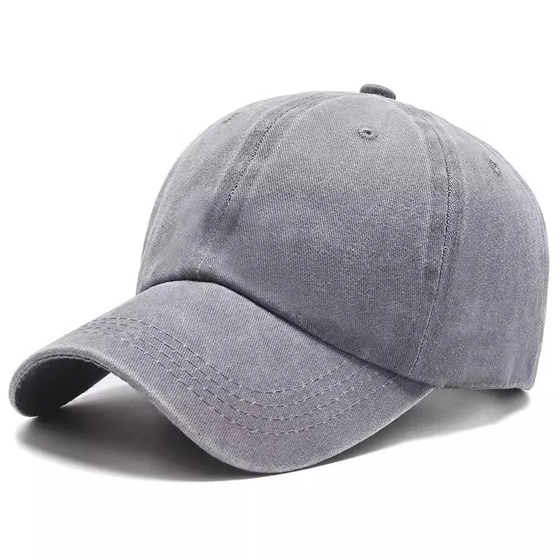 Baseball cap, women's artistic retro outdoor Japanese soft top, summer distressed men's washed cotton duckbill cap