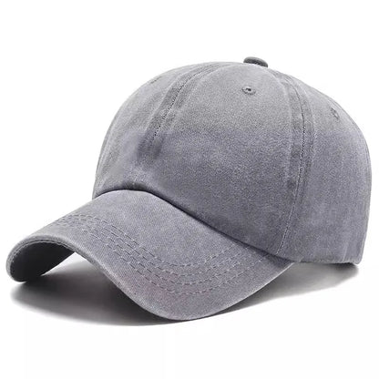 Baseball cap, women's artistic retro outdoor Japanese soft top, summer distressed men's washed cotton duckbill cap