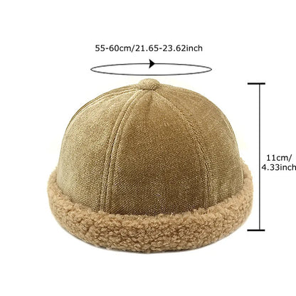 2026 Autumn and Winter Polyester Warm Solid Docker Cap Brimless Hat Beanie Landlord Sailor Cap Men and Women 115