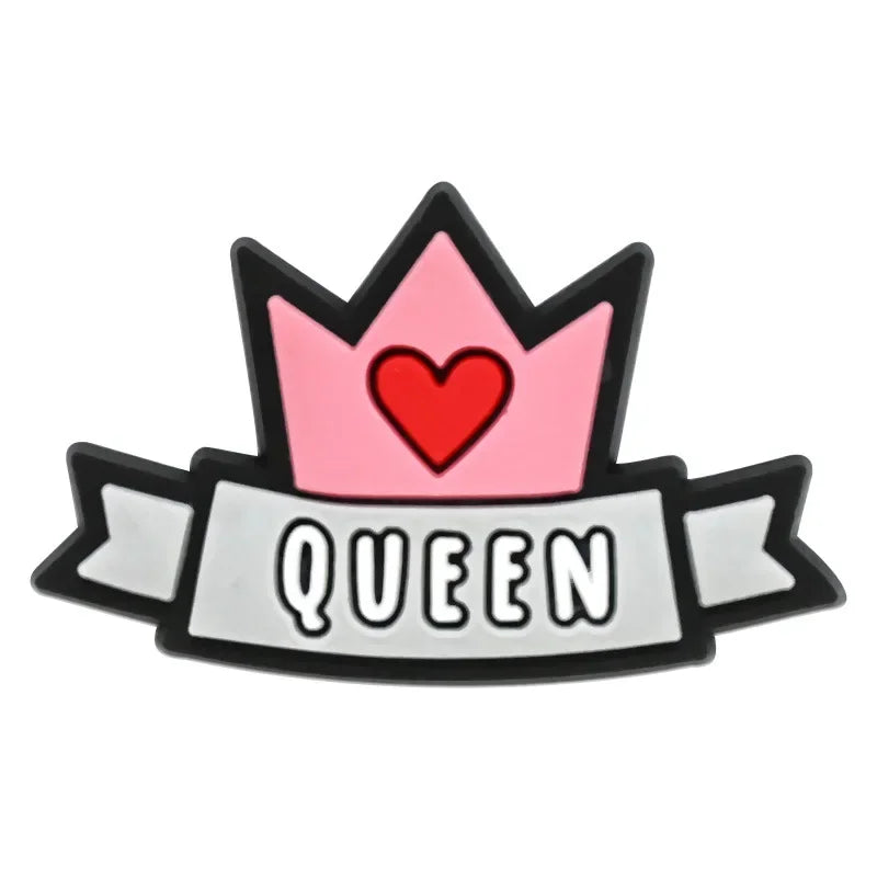 Cute Pink Power Shoe Charms Decoration for Crocs Pin Accessories Charms Bracelet Wristband DIY Shoe Women Party Gifts