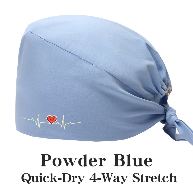 ECG Embroider Working Hats for Man Woman Pet TOOTH Clinic Scrub Caps Quick Dry Breathable Dentist Cap MSG-03