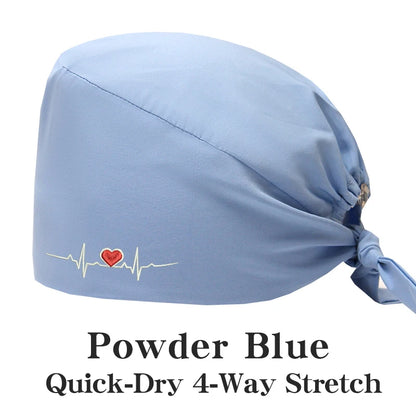 ECG Embroider Working Hats for Man Woman Pet TOOTH Clinic Scrub Caps Quick Dry Breathable Dentist Cap MSG-03