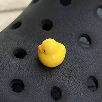 3D Cute Chubby Yellow Duck Noctilucent Shoe Charms for Crocs Garden Sandal Clogs Pins Decorations Slipper Accessories Girl Gift