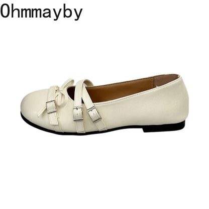 Silver Women Ballet Flats Comfortable Round Toe Shallow Shoes 2026 New Spring Autumn Vintage Ladies Dress Mary Jane Shoes