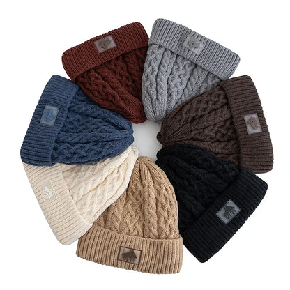 New Style Unisex Keep Warm Winter Hat Plush Fur Lined Stylish Warm Cap Beanie Hat For Men Women Outdoor Ski Sports Knitted Hat