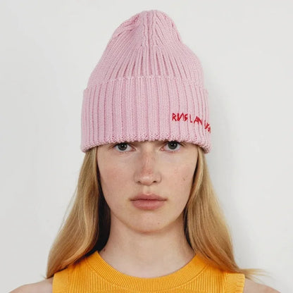 Winter Keep Warm Knitted Beanie Hat | Cold Weather Fashion Hat | Thick Unisex Letter Embroidered Cap for Men and Women |