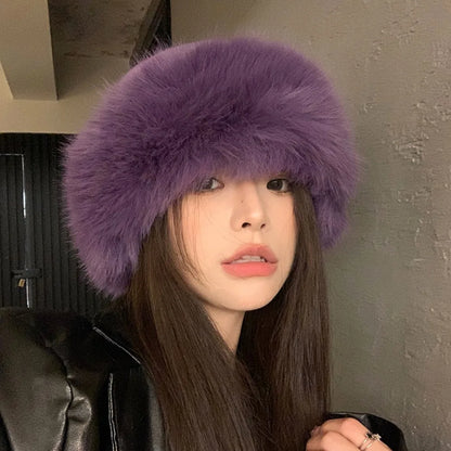 Fur Hat Women Warm Snow Ski Cap Female Faux Fox Fur Thick Warm Winter Hat Lady Windproof Russian Hat Ear Warmer Bonnet Hot Sale