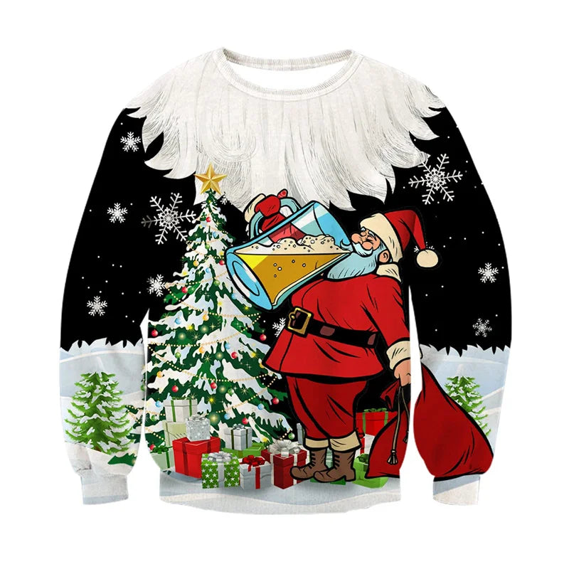 Fashion Ugly Christmas Sweater Men Women 3d Printing Funny Xmas Sweatshirt Crewneck Long Sleeve Pullover Oversized Hoodies