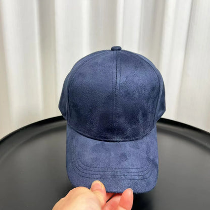 Fashion Adjustable Suede Baseball Caps For Men Women Autumn Winter Solid Retro Snapback Hip Hop Hat Unisex Street Sun Visor Caps
