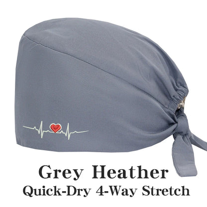 ECG Embroider Working Hats for Man Woman Pet TOOTH Clinic Scrub Caps Quick Dry Breathable Dentist Cap MSG-03