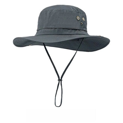 Wide Brim Waterproof Big Size 63-67cm Bucket Hats Men Summer UV Protection Sun Hat Foldable Chin Strap Hiking Cap Fishing Hat