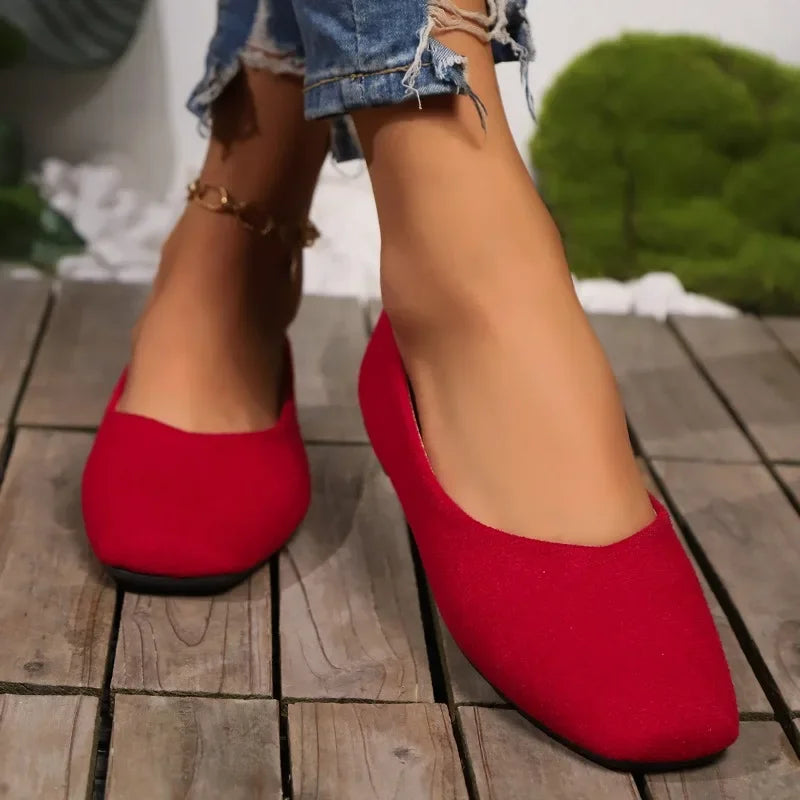 Women's Loafers 2025 New Elegant Ladies Causal Flat Shoes Square-toe Spring Autumn Shallow Women's Fashion Ballet Shoes Simple