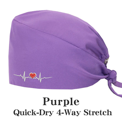 ECG Embroider Working Hats for Man Woman Pet TOOTH Clinic Scrub Caps Quick Dry Breathable Dentist Cap MSG-03