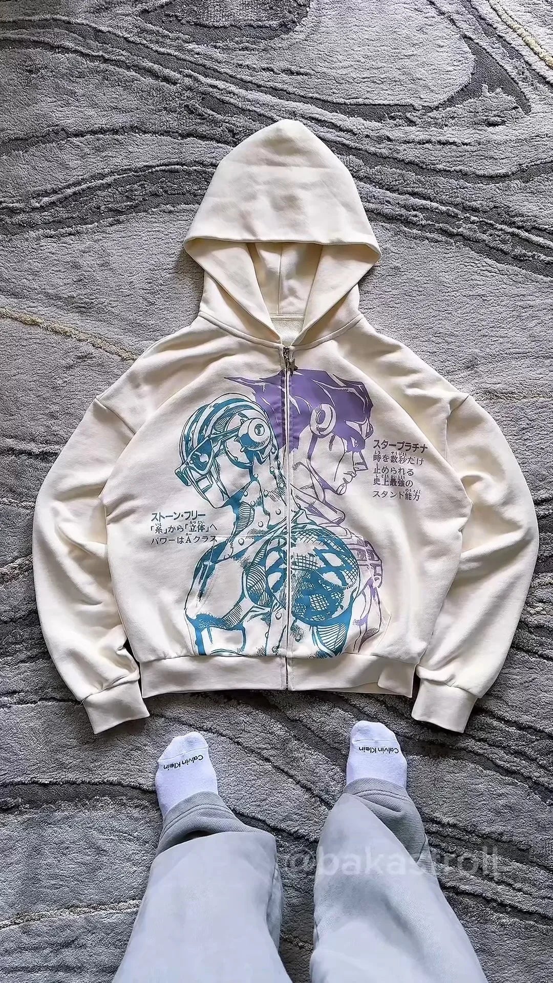 Y2k Stands Hiphop Jojo Bizarre Adventure Hoodies Harajuku Oversized Mens Womens Zipper Hoodie Hip Hop Couple Street Sweatshirt