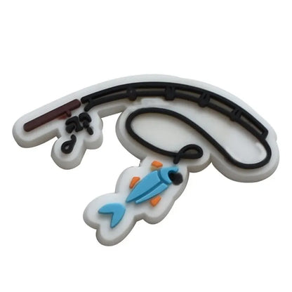 go fishing series PVC shoe Charms Slippers Buckle combination Fit Wristbands accessories Decoration Bands gift unisex party