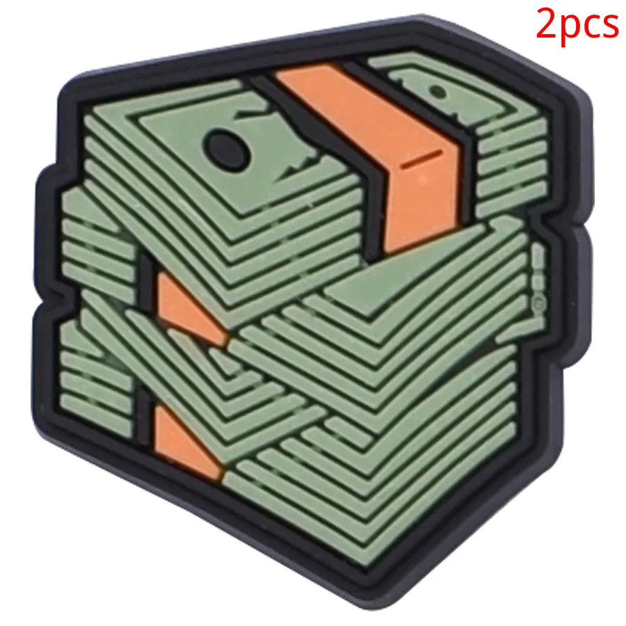 2pcs Lot Coin Money Shaped Character Shoe Buckles Charms Combination Designer for Women Accessories for Girls Adults Unisex Gift