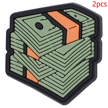 2pcs Lot Coin Money Shaped Character Shoe Buckles Charms Combination Designer for Women Accessories for Girls Adults Unisex Gift