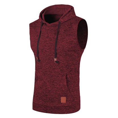 Mens Sleeveless Hoodies Fashion Casual Hooded Sweatshirt Men Bodybuilding Tank Top Sporting Shirt Waistcoat Vest Gym