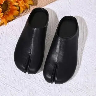 Fashion Soft Leather Split Toe Women Tabi Ballet Flats Spring Autumn Comfortable Walking Lazy Loafers Casual Girls Dance Shoes