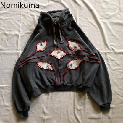 Y2k Tops Women Clothing Streetwear BF Hoodies Harajuku Goth Embroidery Hooded Sweatshirts 2025 Ropa Mujer Casual Fashion Hoodie