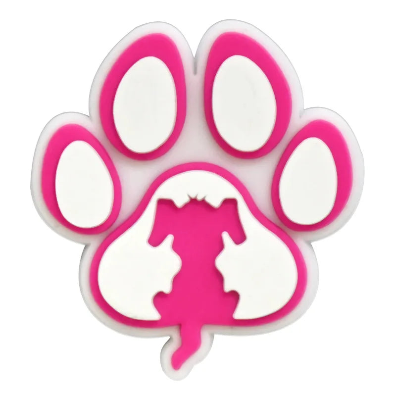 lovely dog paw PVC shoe Charms Slippers Buckle combination Fit Wristbands accessories Decoration Bands gift unisex party