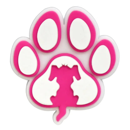 lovely dog paw PVC shoe Charms Slippers Buckle combination Fit Wristbands accessories Decoration Bands gift unisex party