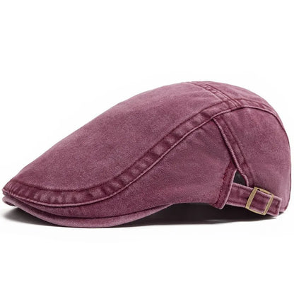 Vintage Washed Cotton Flat Cap Men Newsboy Hat Duckbill Ivy Cap Women Casual Driving Cabbie Painter Beret Spring Autumn
