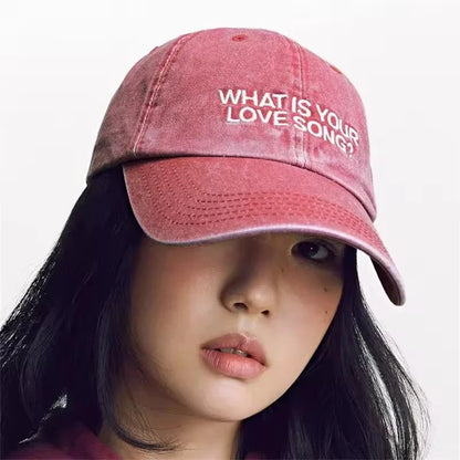 Kpop “What Is Your Love Song” Same Embroidery Baseball Cap, Tour Concert Visors Fashion Women Men Outdoor Baseball Caps