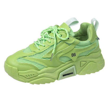 Women Purple Platform Sports Shoes Women Thick Sole Breathable Black Casual Shoes Fashion Slip On 2025 Outdoor Walking Sneakers