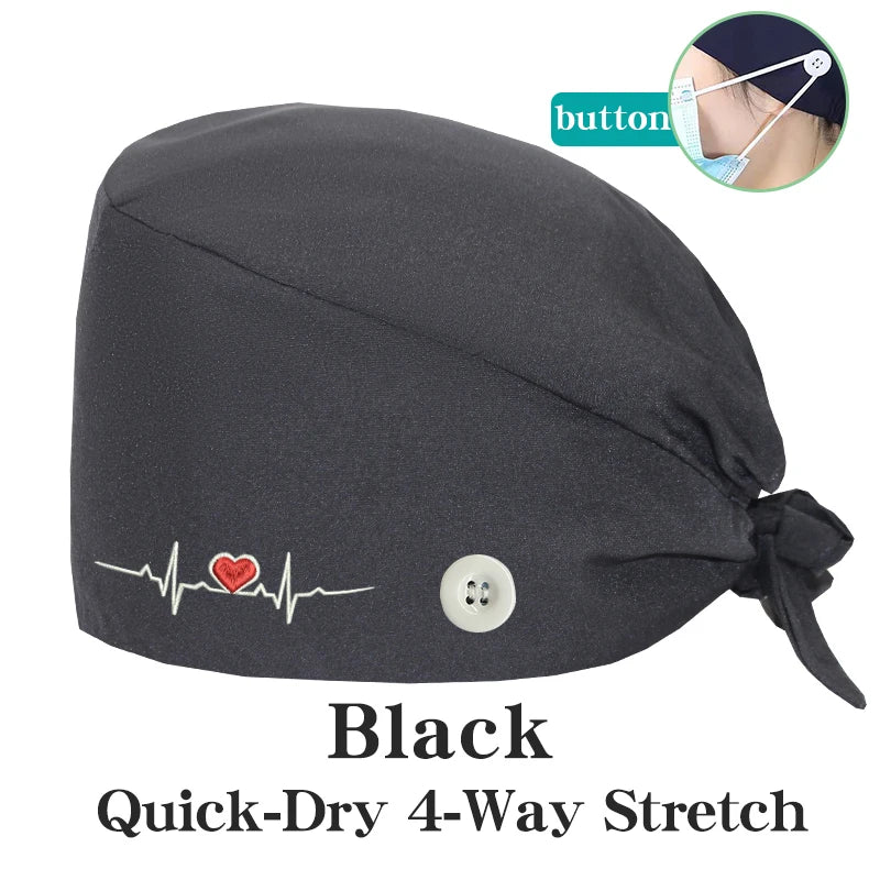 ECG Embroider Working Hats for Man Woman Pet TOOTH Clinic Scrub Caps Quick Dry Breathable Dentist Cap MSG-03