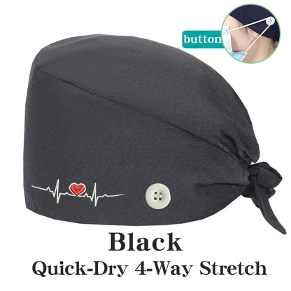 ECG Embroider Working Hats for Man Woman Pet TOOTH Clinic Scrub Caps Quick Dry Breathable Dentist Cap MSG-03