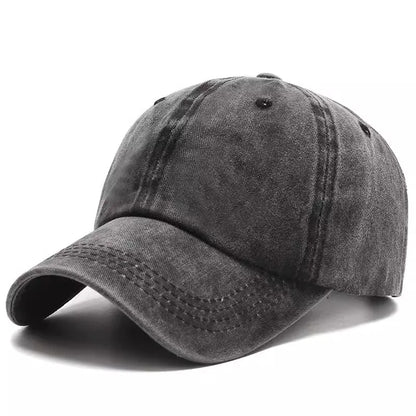Baseball cap, women's artistic retro outdoor Japanese soft top, summer distressed men's washed cotton duckbill cap