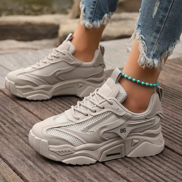 Women Purple Platform Sports Shoes Women Thick Sole Breathable Black Casual Shoes Fashion Slip On 2025 Outdoor Walking Sneakers