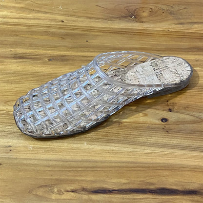 2025 Women's New Flat Slippers with Hollow PVC Breathable Summer Outerwear Baotou Bag and Casual Jelly Slippers