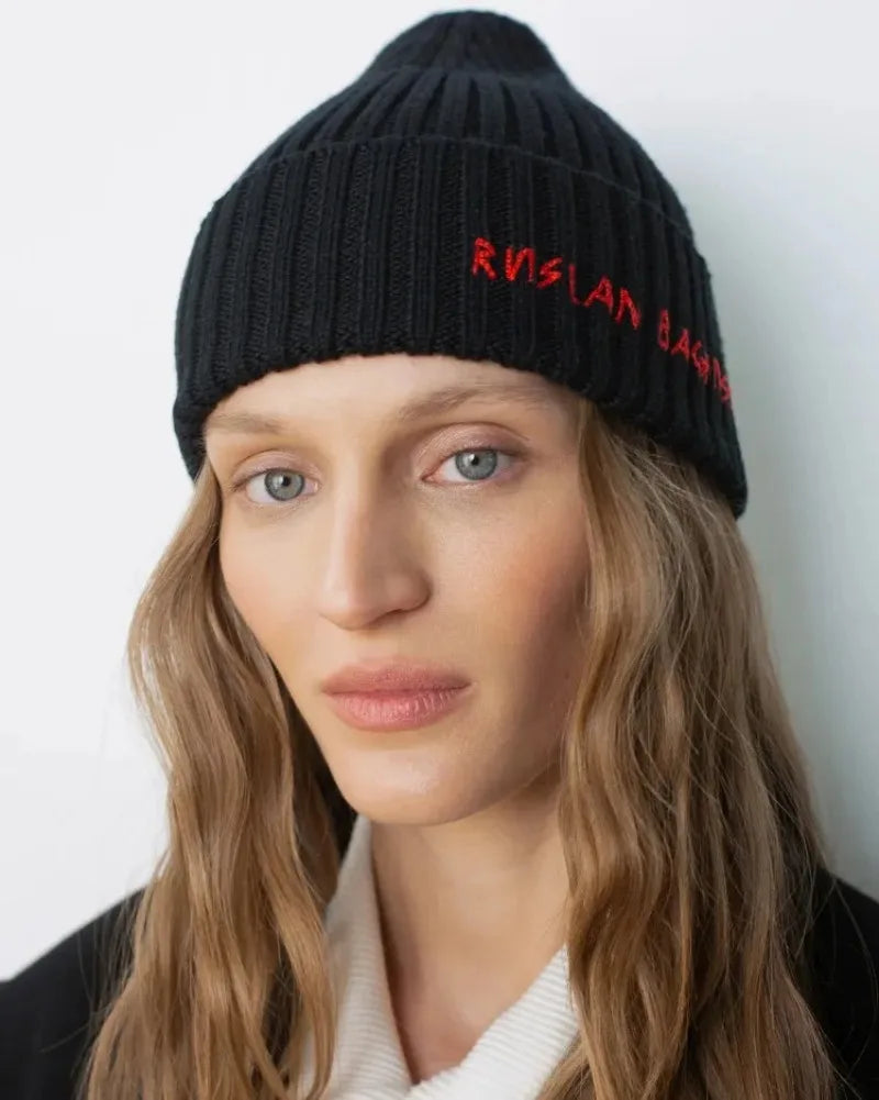 Winter Keep Warm Knitted Beanie Hat | Cold Weather Fashion Hat | Thick Unisex Letter Embroidered Cap for Men and Women |