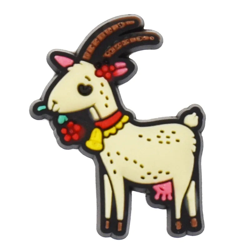 farming animal sheep deer duck house PVC shoe Charms Buckle for Wristbands accessories Decoration Bands gift unisex party